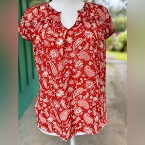 Rust colored Papermoon shirt short sleeve print M